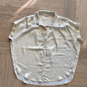 Gold Distressed Button-Down Shirt